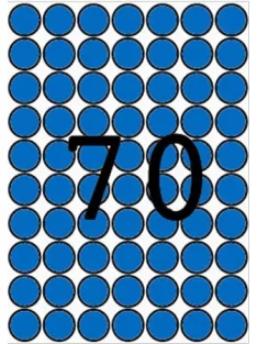   APLI Etikett, 19 mm kör, színes, A5 hordozón, APLI, kék, 560 etikett/csomag