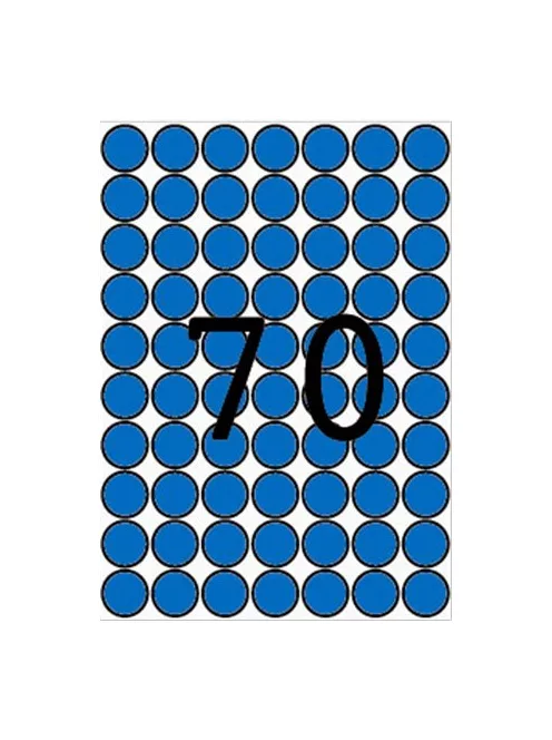 APLI Etikett, 19 mm kör, színes, A5 hordozón, APLI, kék, 560 etikett/csomag