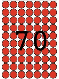   APLI Etikett, 19 mm kör, színes, A5 hordozón, APLI, piros, 560 etikett/csomag