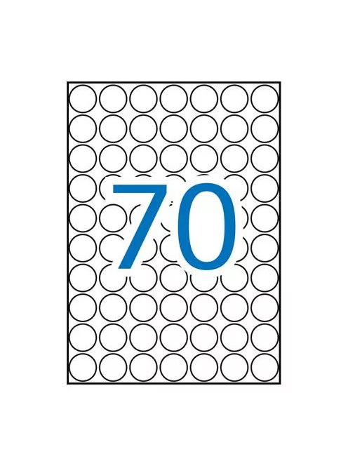 APLI Etikett, 19 mm kör, színes, A5 hordozón, APLI, zöld, 560 etikett/csomag