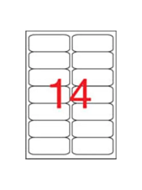 APLI Etikett, 99,1x38,1 mm, poliészter, időjárásálló, kerekített sarkú, fehér, APLI, 280 etikett/csomag