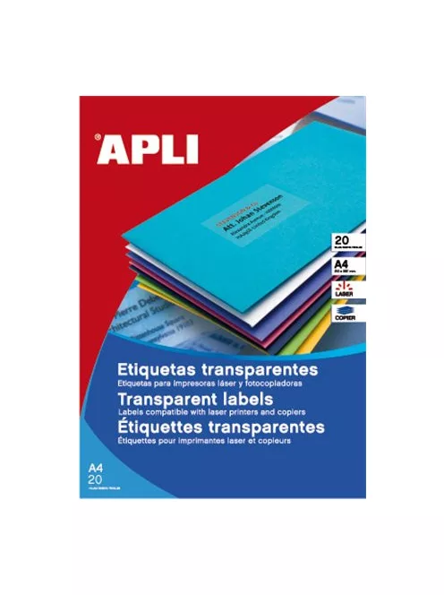 APLI Etikett, 48,5x25,4 mm, poliészter, időjárásálló, matt, APLI, áttetsző, 880 etikett/csomag