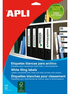   APLI Iratrendező etikett, univerzális, 190x61 mm, APLI, 100 etikett/csomag