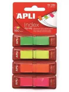   APLI Jelölőcímke, "Z", műanyag, 4x40 lap, 12x45 mm, APLI, 4 fluoreszkáló szín