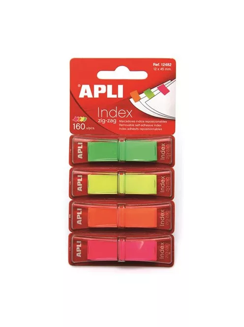 APLI Jelölőcímke, "Z", műanyag, 4x40 lap, 12x45 mm, APLI, 4 fluoreszkáló szín