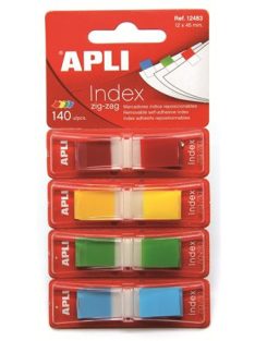   APLI Jelölőcímke, "Z", műanyag, 4x35 lap, 12x45 mm, APLI, 4 szín