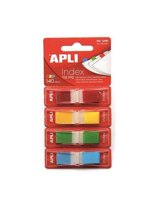 APLI Jelölőcímke, "Z", műanyag, 4x35 lap, 12x45 mm, APLI, 4 szín