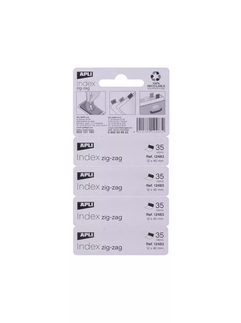 APLI Jelölőcímke, "Z", műanyag, 4x35 lap, 12x45 mm, APLI, 4 szín