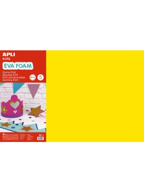 APLI Moosgumi, 400x600 mm, APLI Kids "Eva Sheets", sárga