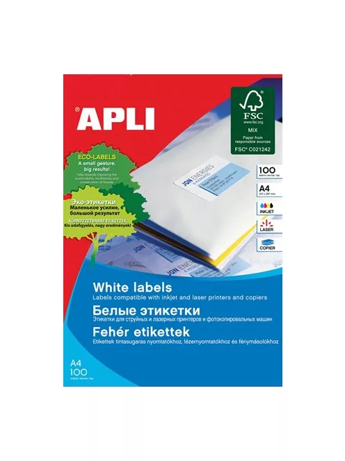 APLI Etikett, univerzális, 52,5x21,2 mm, APLI, 5600 etikett/csomag