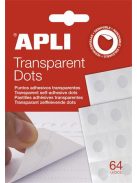 APLI Ragasztókorong, eltávolítható, APLI "Transparent Dots", átlátszó