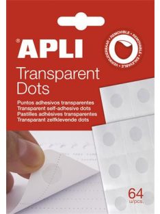   APLI Ragasztókorong, eltávolítható, APLI "Transparent Dots", átlátszó