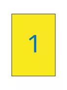 APLI Etikett, 210x297 mm, poliészter, időjárásálló, APLI, sárga, 20 etikett/csomag