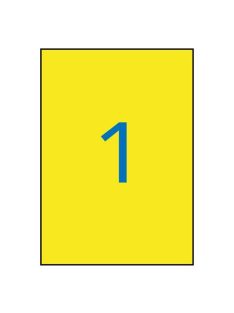   APLI Etikett, 210x297 mm, poliészter, időjárásálló, APLI, sárga, 20 etikett/csomag