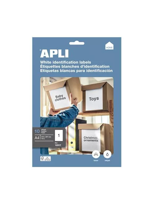 APLI Etikett, univerzális, 210x297 mm, APLI, 10 etikett/csomag