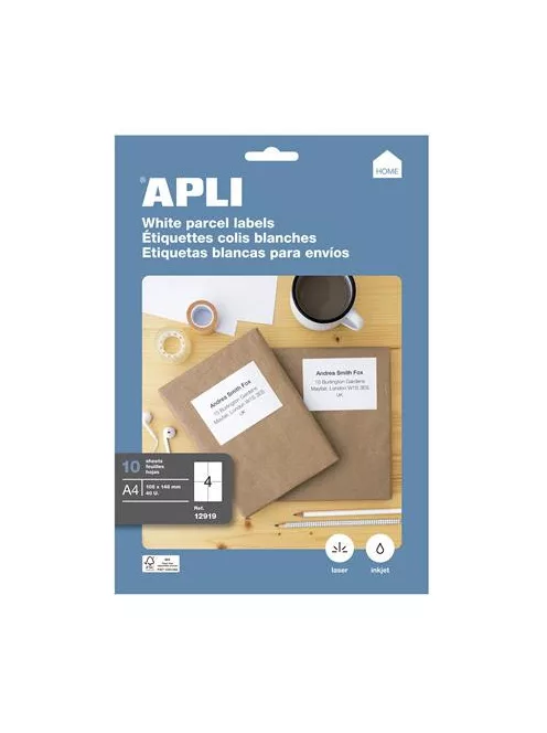 APLI Etikett, univerzális, 105x148 mm, APLI, 40 etikett/csomag