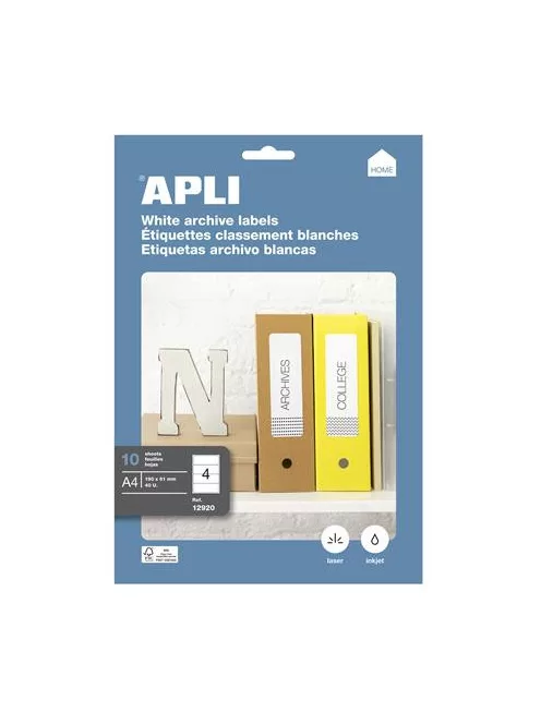APLI Etikett, univerzális, 190x61 mm, APLI, 40 etikett/csomag
