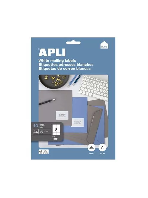 APLI Etikett, univerzális, 105x74 mm, APLI, 80 etikett/csomag