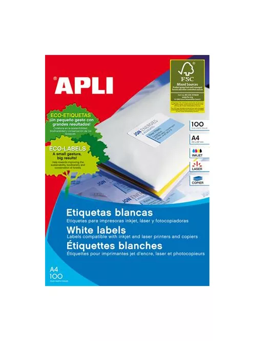 APLI Etikett, univerzális, 70x16,9 mm, APLI, 5100 etikett/csomag