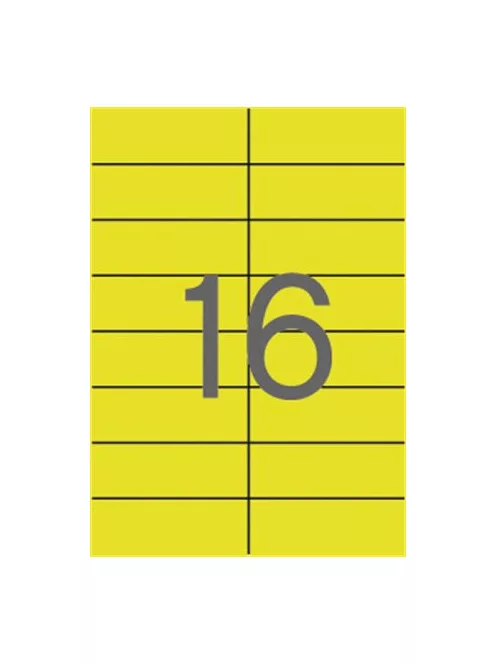 APLI Etikett, 105x37 mm, színes, APLI, sárga, 1600 etikett/csomag