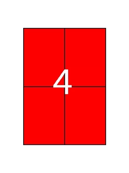 APLI Etikett, 105x148 mm, színes, APLI, piros, 80 etikett/csomag