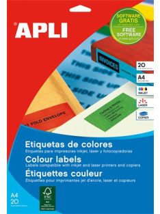  APLI Etikett, 105x148 mm, színes, APLI, zöld, 80 etikett/csomag