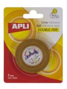 APLI Ragasztószalag, kétoldalas, 7 mm x 10 m, APLI, átlátszó
