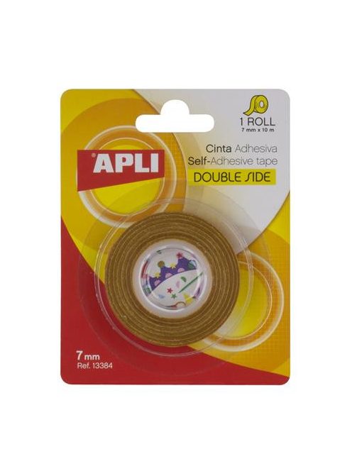 APLI Ragasztószalag, kétoldalas, 7 mm x 10 m, APLI, átlátszó