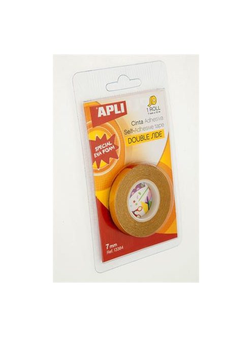APLI Ragasztószalag, kétoldalas, 7 mm x 10 m, APLI, átlátszó