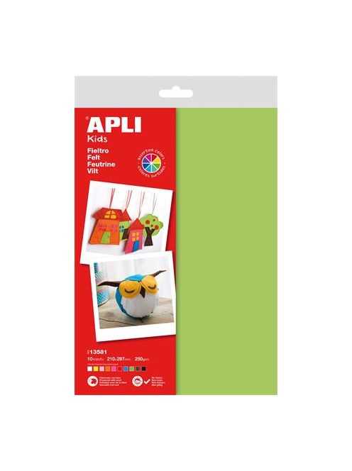 APLI Filc anyag, APLI Kids, A4, vegyes színek