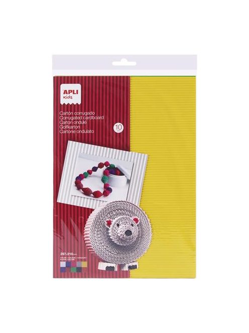 APLI Hullámkarton, 297x210 mm, 10 ív, APLI Kids, vegyes színek