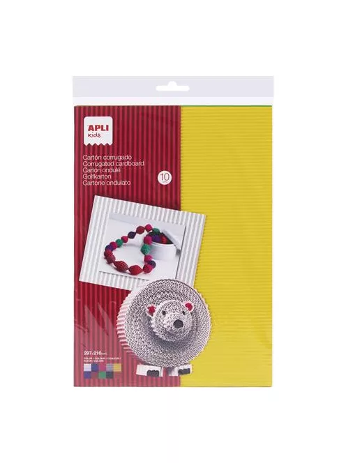 APLI Hullámkarton, 297x210 mm, 10 ív, APLI Kids, vegyes színek