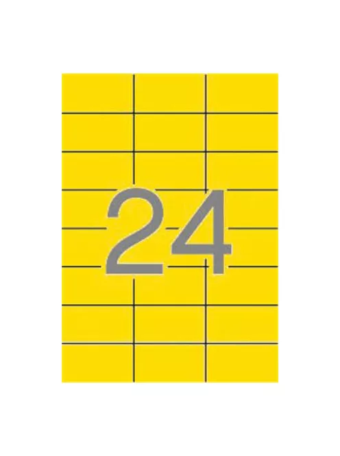 APLI Etikett, 70x37 mm, színes, APLI, sárga, 480 etikett/csomag