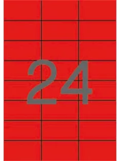   APLI Etikett, 70x37 mm, színes, APLI, piros, 480 etikett/csomag