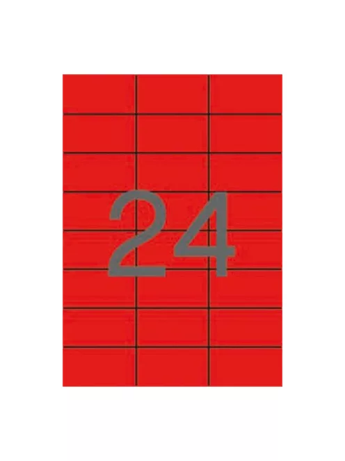 APLI Etikett, 70x37 mm, színes, APLI, piros, 480 etikett/csomag