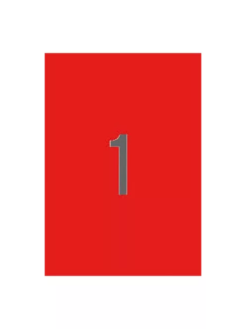 APLI Etikett, 210x297 mm, színes, APLI, piros, 20 etikett/csomag