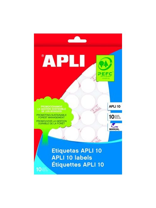 APLI Etikett, 13 mm kör, kézzel írható, APLI, 770 etikett/csomag