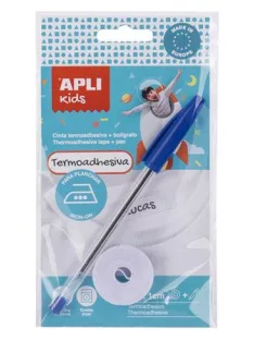   APLI Textilszalag, vasalható, 200x10 mm, tollal, APLI Kids, fehér