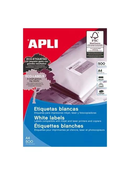 APLI Etikett, univerzális, 210x148 mm, APLI, 1000 etikett/csomag