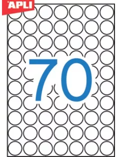   APLI Etikett, 19 mm kör, fehér, A5 hordozón, APLI, 1050 etikett/csomag