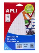 APLI Etikett, 8x12 mm, kerekített sarkú, A5 hordozón, APLI, 3375 etikett/csomag