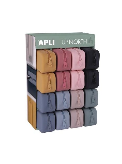 APLI Tolltartó display, cipzáras, szilikon, APLI "Up North", vegyes színek