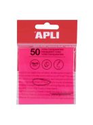 APLI Öntapadó jegyzettömb, átlátszó, vízálló, 75x75 mm, 50 lap, APLI, rózsaszín