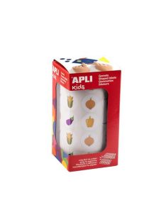   APLI Fejlesztő matricák, 20mm, zöldség, APLI Kids "Stickers", vegyes minták, 900 etikett/tekercs
