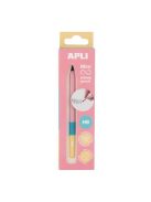 APLI Töltőceruza, mini, HB, hatszögletű, tricolor, APLI "Infinite", rózsaszín
