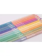 APLI Színes ceruza készlet, kétvégű, háromszögletű, APLI "Pastel Duo", 24 különböző pasztel  szín