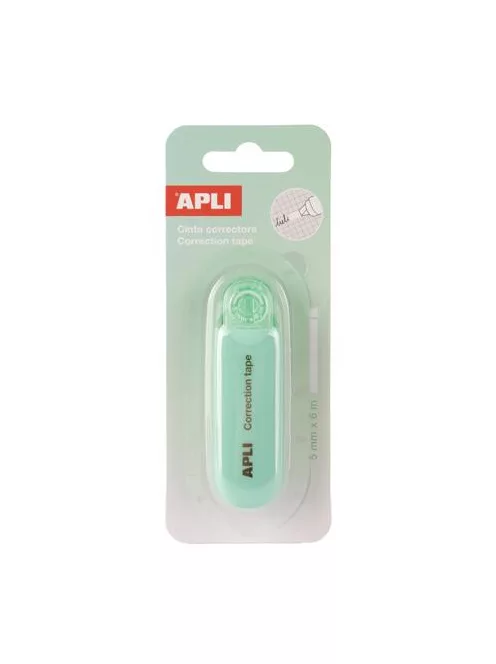 APLI Hibajavító roller, nyomógombos, 5 mm x 6 m, APLI "Nordik", vegyes pasztell színek