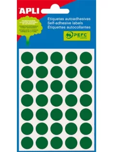   APLI Etikett, 13 mm kör, kézzel írható, színes, APLI, zöld 175 etikett/csomag