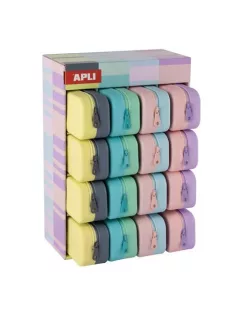   APLI Tolltartó, display, cipzáras, szilikon, kétszínű, APLI "Pastel", vegyes színek