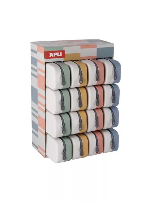 APLI Tolltartó, display, cipzáras, szilikon, kétszínű, APLI "Up North", vegyes színek